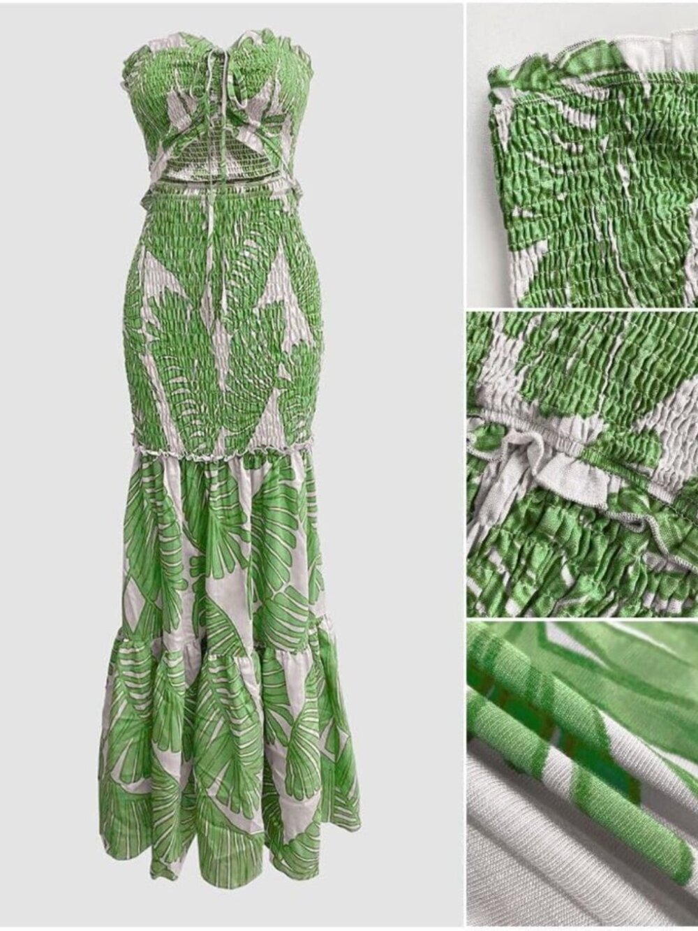 Floral Maxi Dress for Women - Halter Tie, Ruched Design, Perfect for Vacation - Picture 6 of 6